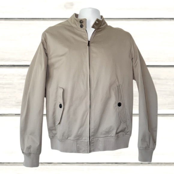 Zara Other - ZARA Man Beige Bomber Jacket Plaid Lining Size Large | Casual Streetwear Classic